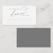 Minimalistische Elegante Script Trouwlied Verzoek Informatiekaartje (Voorkant / Achterkant)
