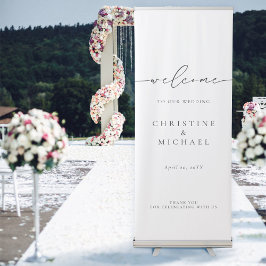 Minimalistische Elegante Script Welkom Bruiloft Roll-up Banner