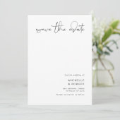 Minimalistische Elegante Script Zilver Save The Da Kaart (Staand voorkant)