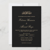 Minimalistische Elegante Script Zwarte Moslim Brui Kaart (Voorkant)
