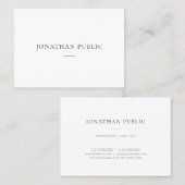 Minimalistische Elegante Sjabloon Eenvoudig Trendy Visitekaartje (Voorkant / Achterkant)