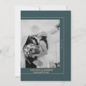 Minimalistische Elegante Sluier Kus Fotobruiloft Kaart (Voorkant)