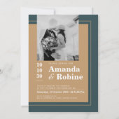 Minimalistische Elegante Sluier Kus Fotobruiloft Kaart (Achterkant)