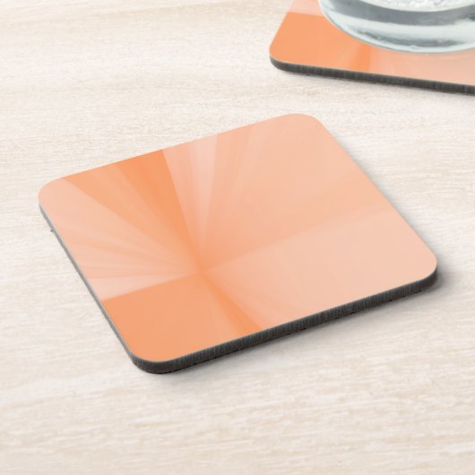 Minimalistische, elegante stralen van perzikkleur bier onderzetter (Linkerzijde)