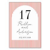 Minimalistische Elegante Tangerine Gestreept Kaart (Voorkant)