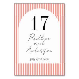 Minimalistische Elegante Tangerine Gestreept  Kaart