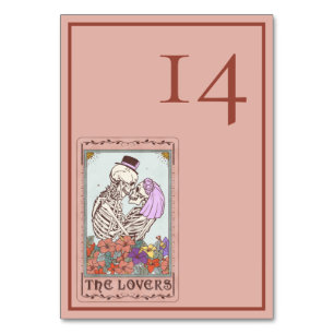 Minimalistische Elegante Tarot Skelet Bruiloft Kaart