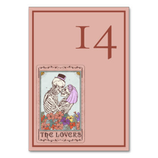 Minimalistische Elegante Tarot Skelet Bruiloft Kaart