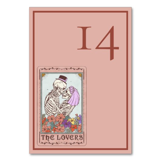 Minimalistische Elegante Tarot Skelet Bruiloft Kaart (Voorkant)