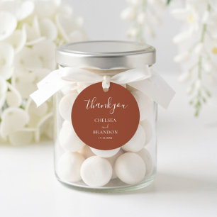 Minimalistische Elegante Terracotta Dankjewel Brui Ronde Sticker