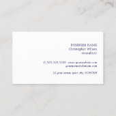 Minimalistische elegante textuur Beige Blue Consul Visitekaartje (Achterkant)