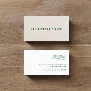 Minimalistische elegante textuur Beige Green Consu Visitekaartje