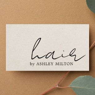 Minimalistische Elegante Textuur Beige Kapsalon  Visitekaartje
