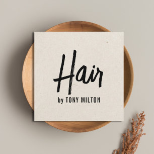 Minimalistische Elegante Textuur Beige Krachtige H Vierkante Visitekaartje
