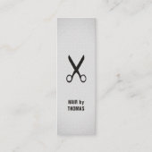 Minimalistische elegante textuur lichtgrijze haars mini visitekaartje (Voorkant)