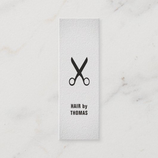 Minimalistische elegante textuur lichtgrijze haars mini visitekaartje (Voorkant)