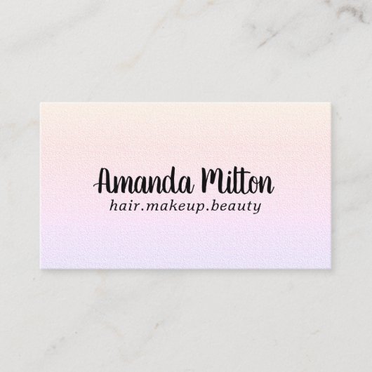 Minimalistische elegante textuur pastel schoonheid visitekaartje (Voorkant)