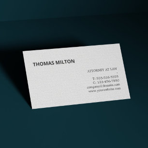 Minimalistische Elegante Textuur Witte Advocaat Visitekaartje
