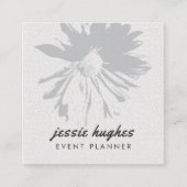 Minimalistische elegante textuur Witte Floral Vierkante Visitekaartje (Voorkant)