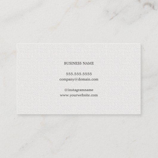 Minimalistische Elegante Textuur Witte Make-up Art Visitekaartje (Achterkant)