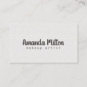 Minimalistische Elegante Textuur Witte Make-up Art Visitekaartje (Voorkant)