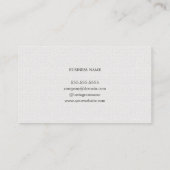 Minimalistische Elegante Textuur Witte Make-up Art Visitekaartje (Achterkant)