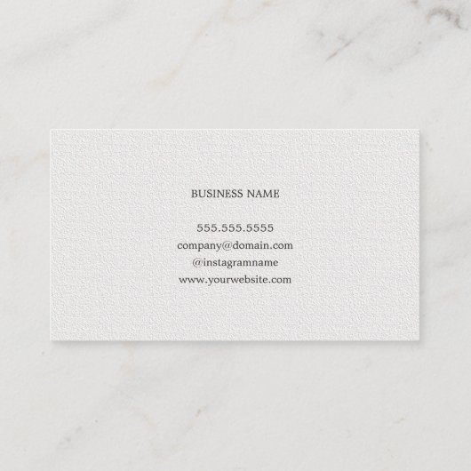 Minimalistische Elegante Textuur Witte Make-up Art Visitekaartje (Achterkant)