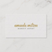 Minimalistische Elegante Textuur Witte Make-up Art Visitekaartje (Voorkant)