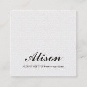 Minimalistische Elegante Textuur Witte Schoonheid  Vierkante Visitekaartje (Voorkant)