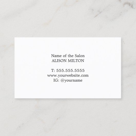 Minimalistische Elegante Textuur Witte Schoonheid  Visitekaartje (Achterkant)
