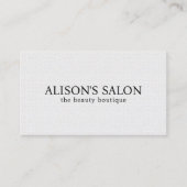 Minimalistische elegante textuur witte schoonheid  visitekaartje (Voorkant)