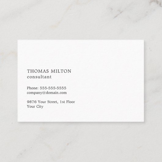 Minimalistische elegante textuurconsultant: blauw visitekaartje (Achterkant)