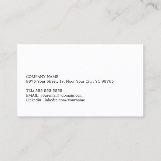 Minimalistische elegante textuurconsultant: blauw visitekaartje (Achterkant)