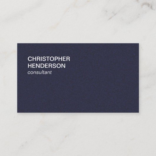 Minimalistische elegante textuurconsultant: blauw visitekaartje (Voorkant)