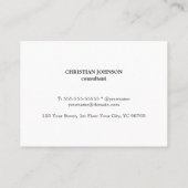 Minimalistische elegante textuurconsultant: blauw visitekaartje (Achterkant)