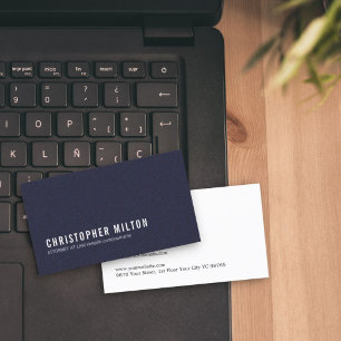 Minimalistische elegante textuurconsultant: blauw visitekaartje