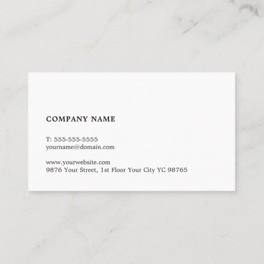 Minimalistische elegante textuurconsultant: blauw visitekaartje (Achterkant)