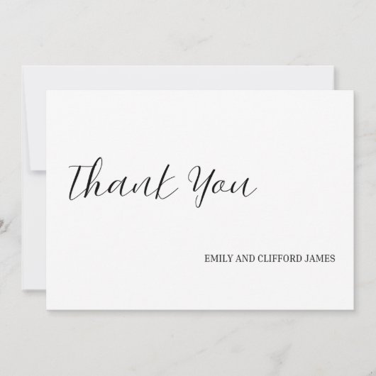 Minimalistische Elegante Trouw Dank Je Bedankkaart (Voorkant)