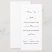 Minimalistische Elegante Trouw Menu Kaart (Voorkant / Achterkant)