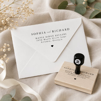 Minimalistische Elegante Trouw Retouradres Rubberstempel