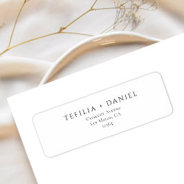 Minimalistische Elegante Trouw Retouradreslabel Etiket