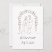 Minimalistische Elegante Trouw Uitnodiging (Voorkant)
