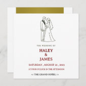 Minimalistische Elegante Trouwdag Kaart (Voorkant / Achterkant)