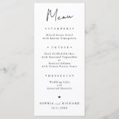 Minimalistische Elegante Trouwdag Menu (Voorkant)