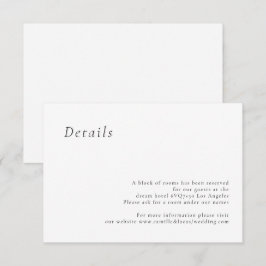 Minimalistische Elegante Trouwdetails kaart