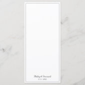 Minimalistische Elegante Trouwdiner Menu (Achterkant)