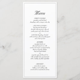 Minimalistische Elegante Trouwdiner Menu