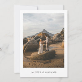 Minimalistische Elegante Trouwfoto Dankkaart Kaart