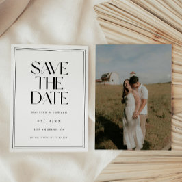 Minimalistische Elegante Trouwfoto Met Vetgedrukte Save The Date
