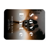 Minimalistische elegante trouwfoto save the date magneet (Horizontaal)